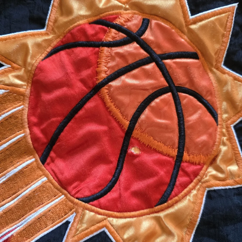 Vtg Phoenix Suns Starter Puffy Jacket Sz XL hoodie half zip pouch NBA **FLAWS**